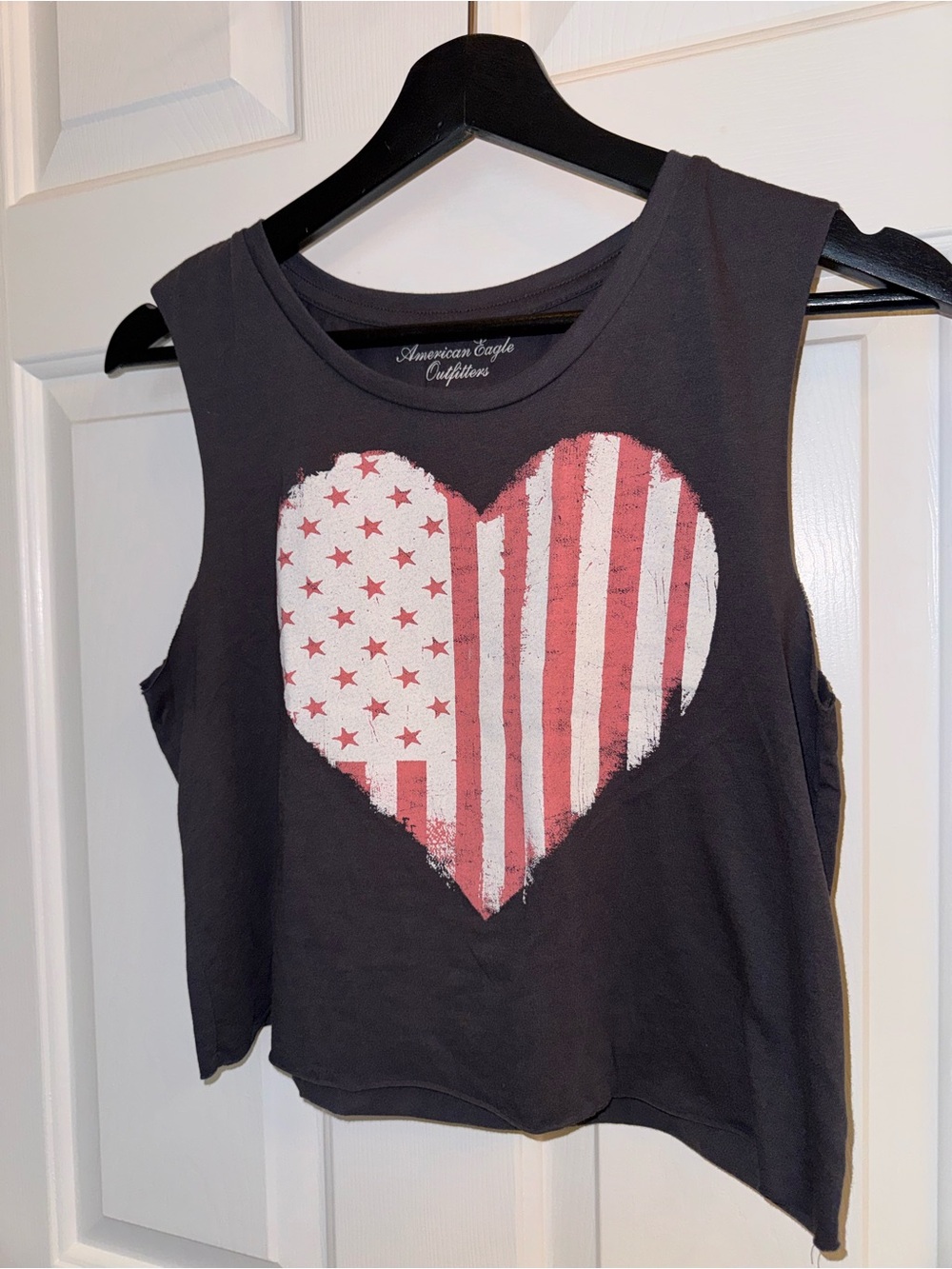 *NWOT* American Eagle Outfitters Tank with Heart Flag Graphic, Size S